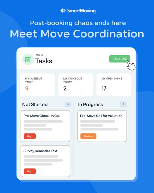 Task Dashboard in SmartMoving